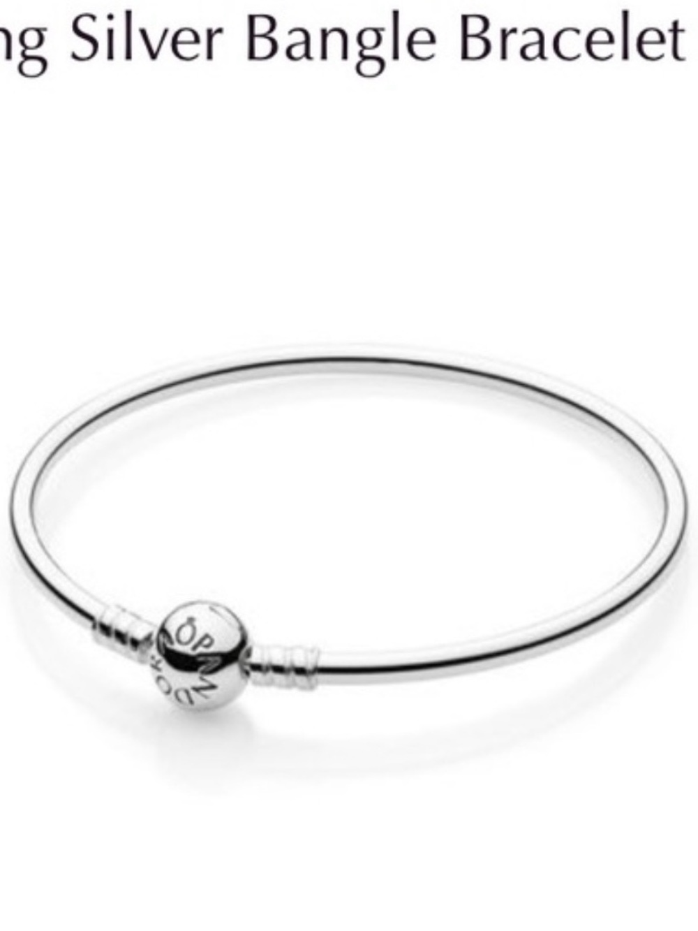 Pandora Silver Round Clasp Bangle Bracelet